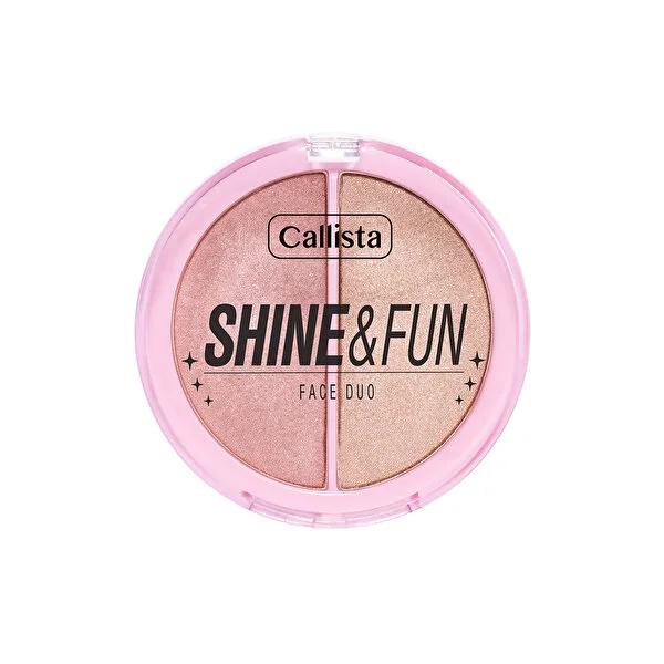 Callista Makeup Palette - Shine & Fun Face Duo Blush & Highlighter for Long-Lasting Makeup Effects