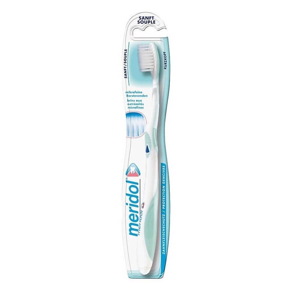 Meridol Soft Manual Toothbrush for Sensitive Gums - Gentle Cleaning, Ergonomic Handle, Adult Oral Care