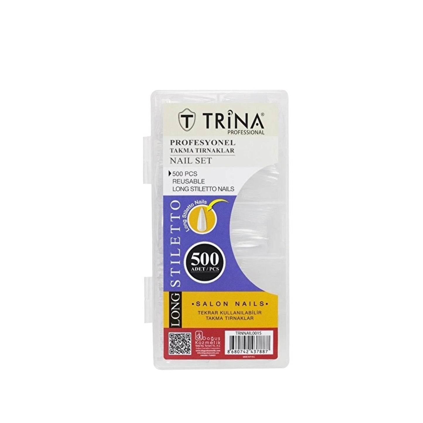 Trina Artificial Nails Long Stiletto 500 Count - Fashionable Nail Enhancements for Special Occasions