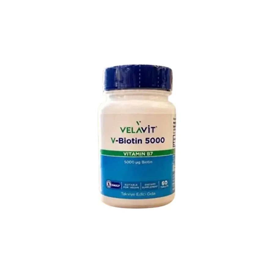 Velavit V-Biotin 5000 mcg Hair & Nail Support 60 Tablets