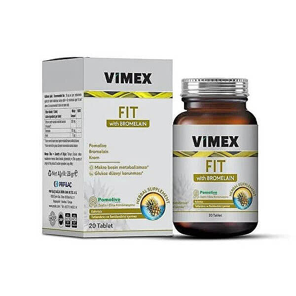 Vimex Fit with Bromelain Dietary Supplement - 20 Tablets