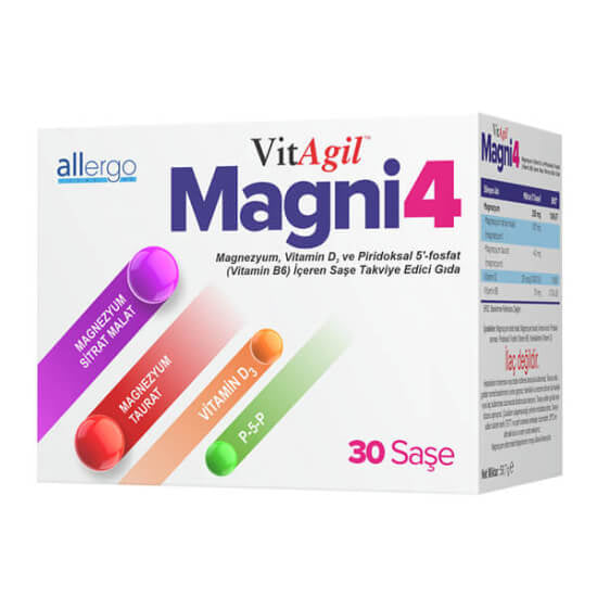 Allergo Vitagil Magni4 Magnesium & Vitamin D3 30 Sachets