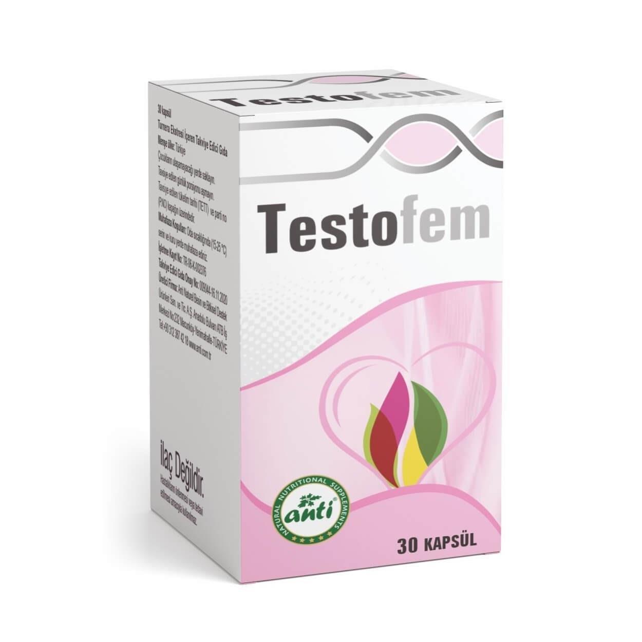 Testofem Damiana Extract Supplement - 30 Capsules | Natural Health Support & Wellness