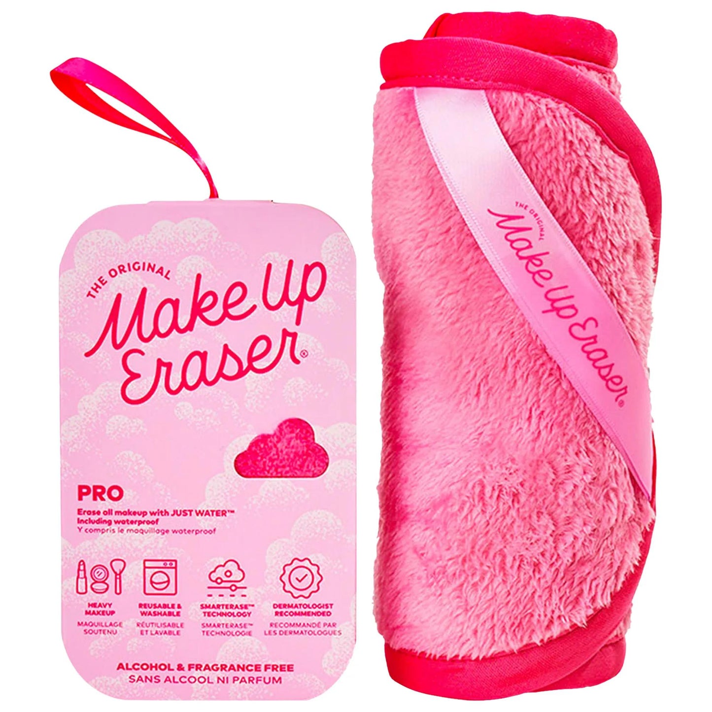 MakeUp Eraser¨ PRO Pink: Reusable Makeup Remover - Erase Waterproof Makeup with Just Water - Gentle, Eco-Friendly & Dermatologist Recommended
