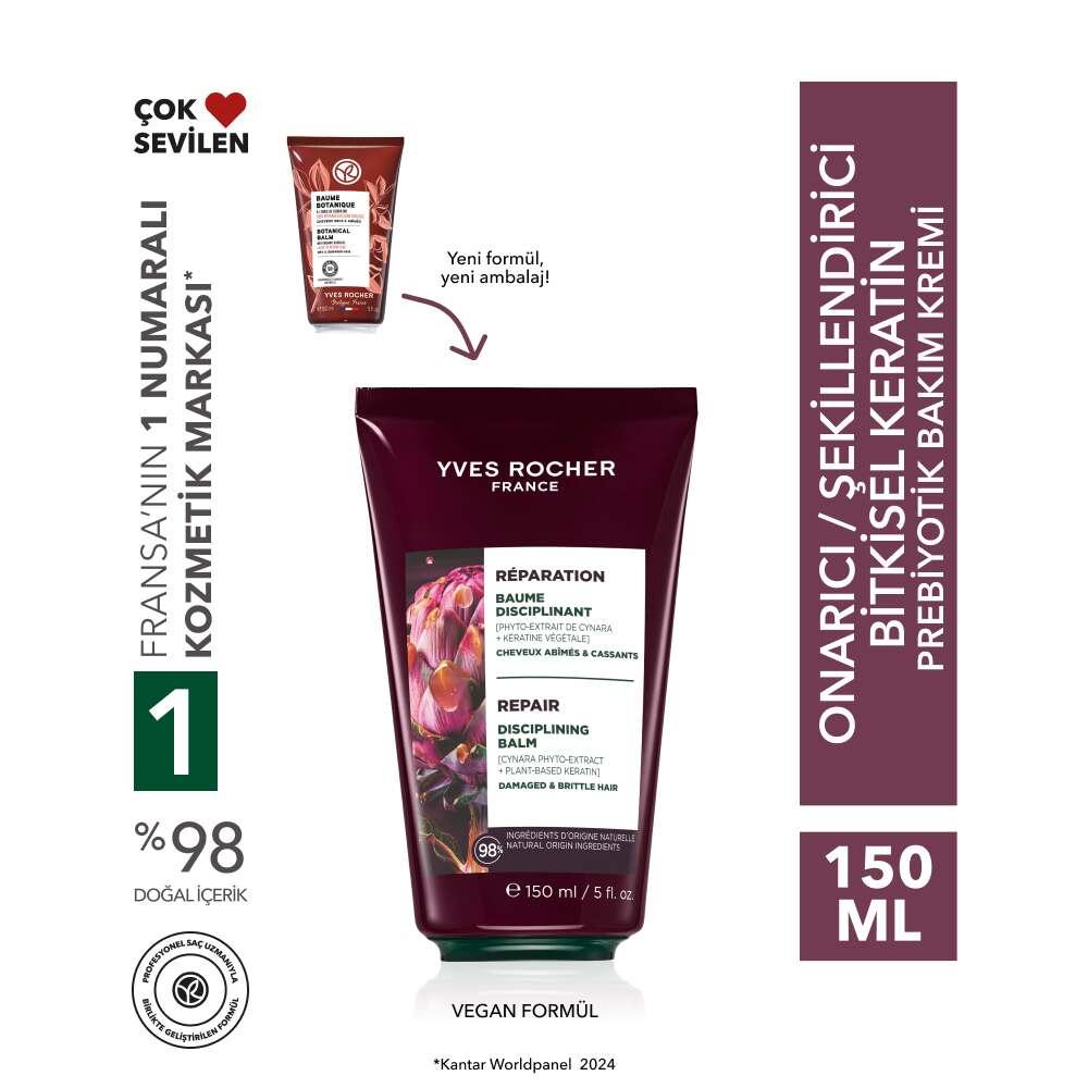 Plant-Based Keratin Hair Cream for Repair & Styling 150ml