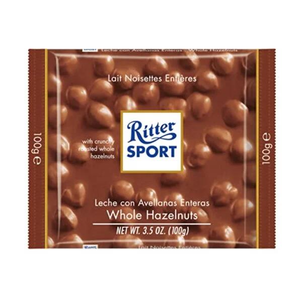 Ritter Sport Hazelnut Chocolate Bar - 100g Rich Flavor & Crunchy Texture