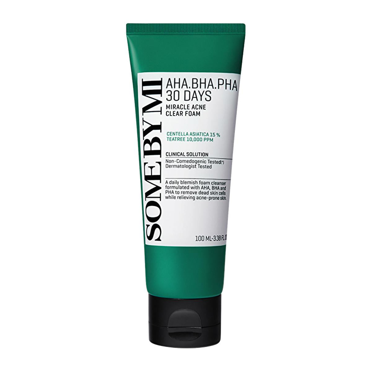 Some By Mi Facial Cleansing Foam with AHA BHA PHA - Gentle Exfoliating & Moisturizing Face Wash, EU Compliant - 3.38 fl oz