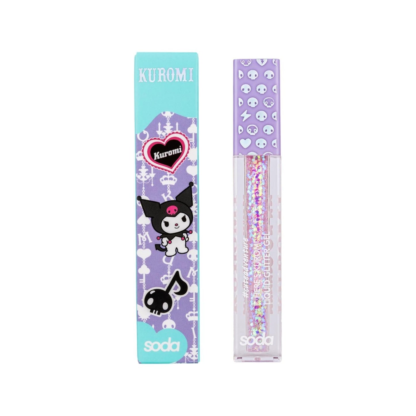Soda Hello Kitty Kuromi Glitter Gel 001 - 5ml Portable Cosmetic Gel for Nail Art & Decoration