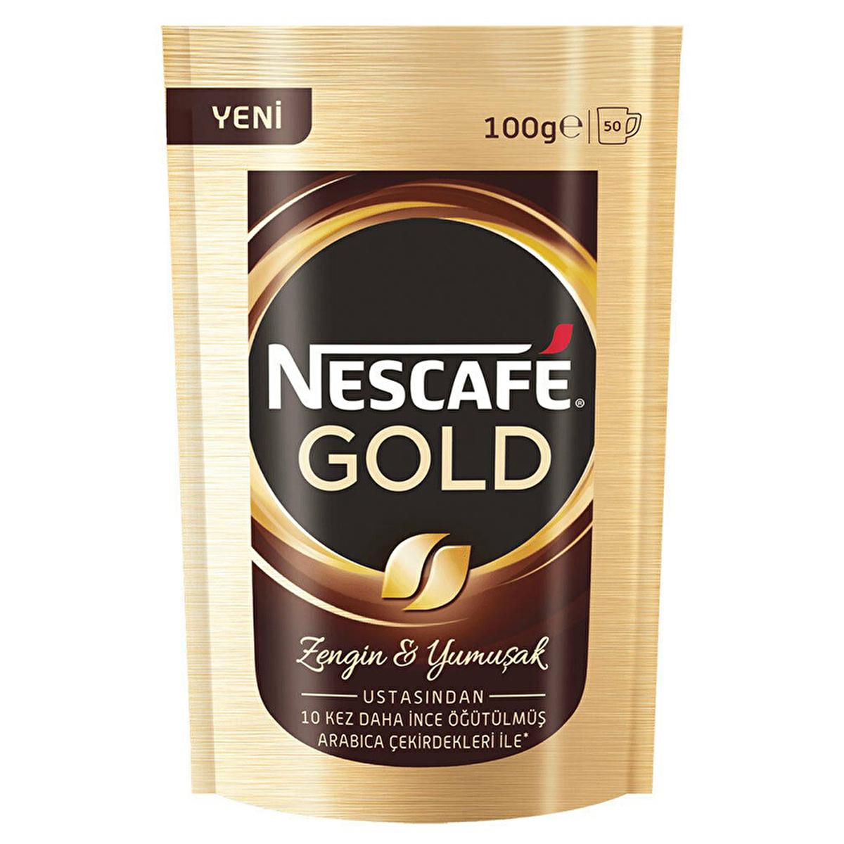 Nescafe Gold Premium Instant Coffee - Smooth Taste, Rich Aroma, Authentic Coffee Flavor - 100g Ekonomik Paket