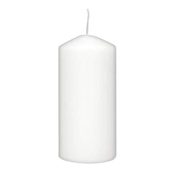 Rubin Licht Large White Cylindrical Candle - 5.91 Inches Tall, Long-Lasting 60-Hour Burn Time, Modern Home Decor