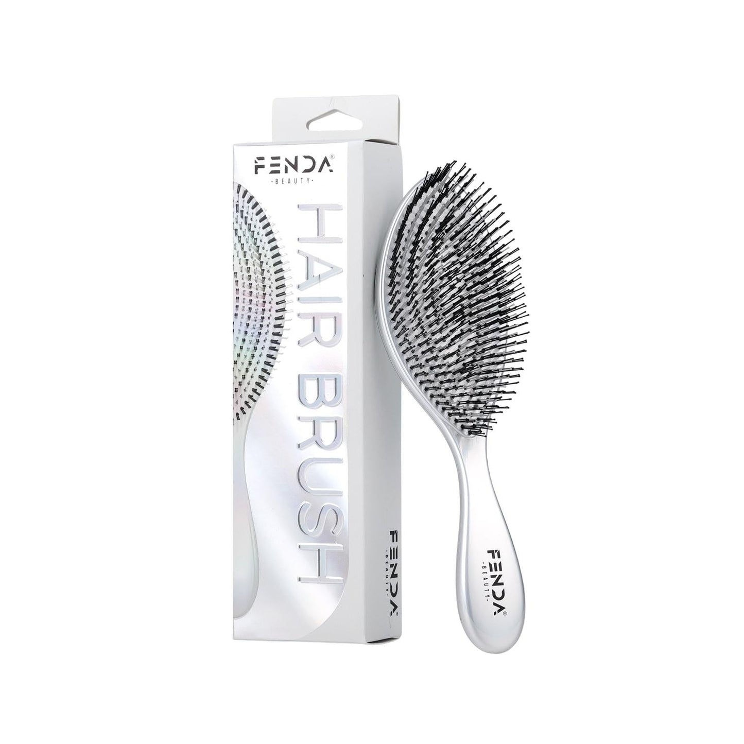 Fenda Professional 4-Pin Spiral Hair Brush in Platinum White