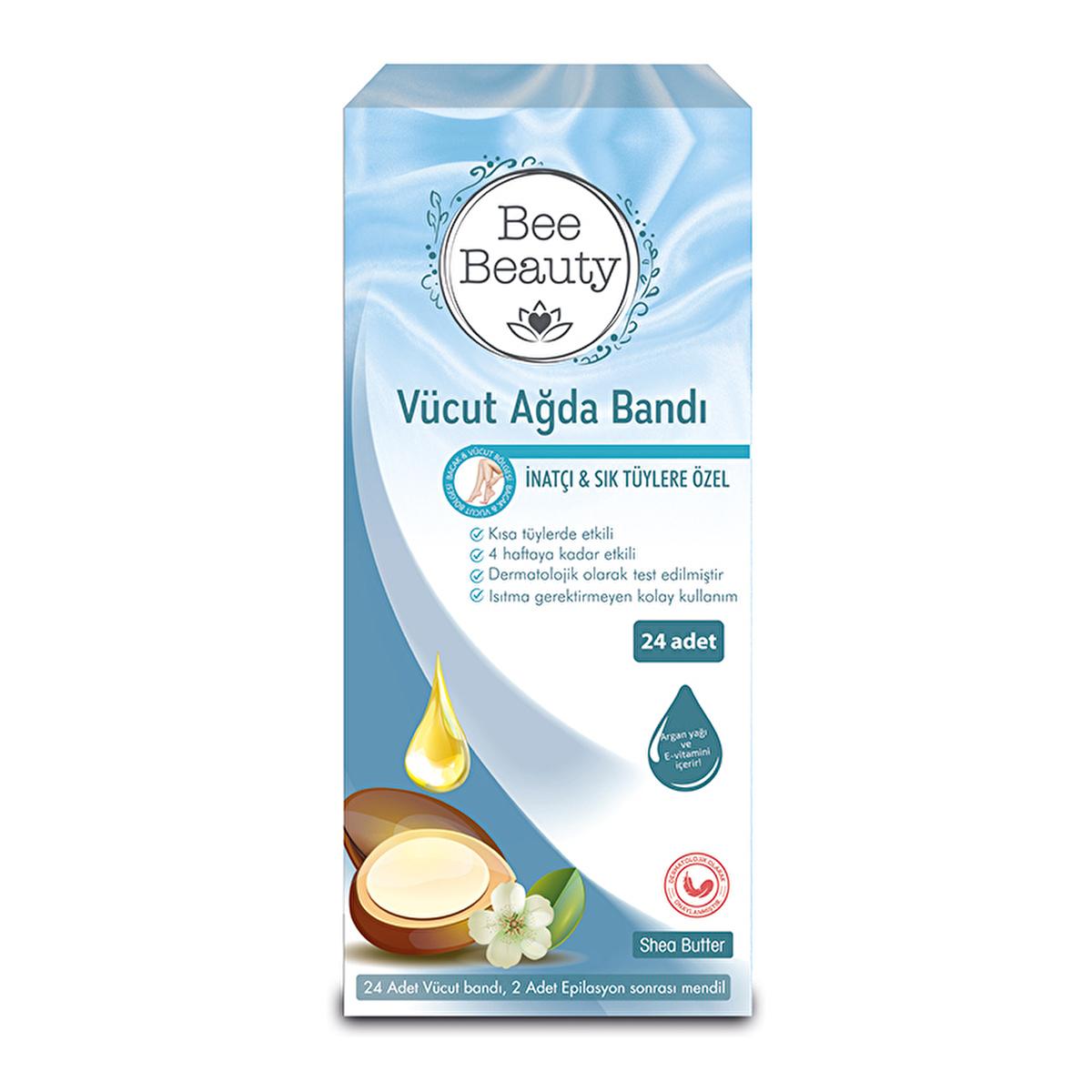 Bee Beauty Wax Strips for Body Hair Removal - Effective for Coarse Hair, Dermatologically Tested, 24 Strips