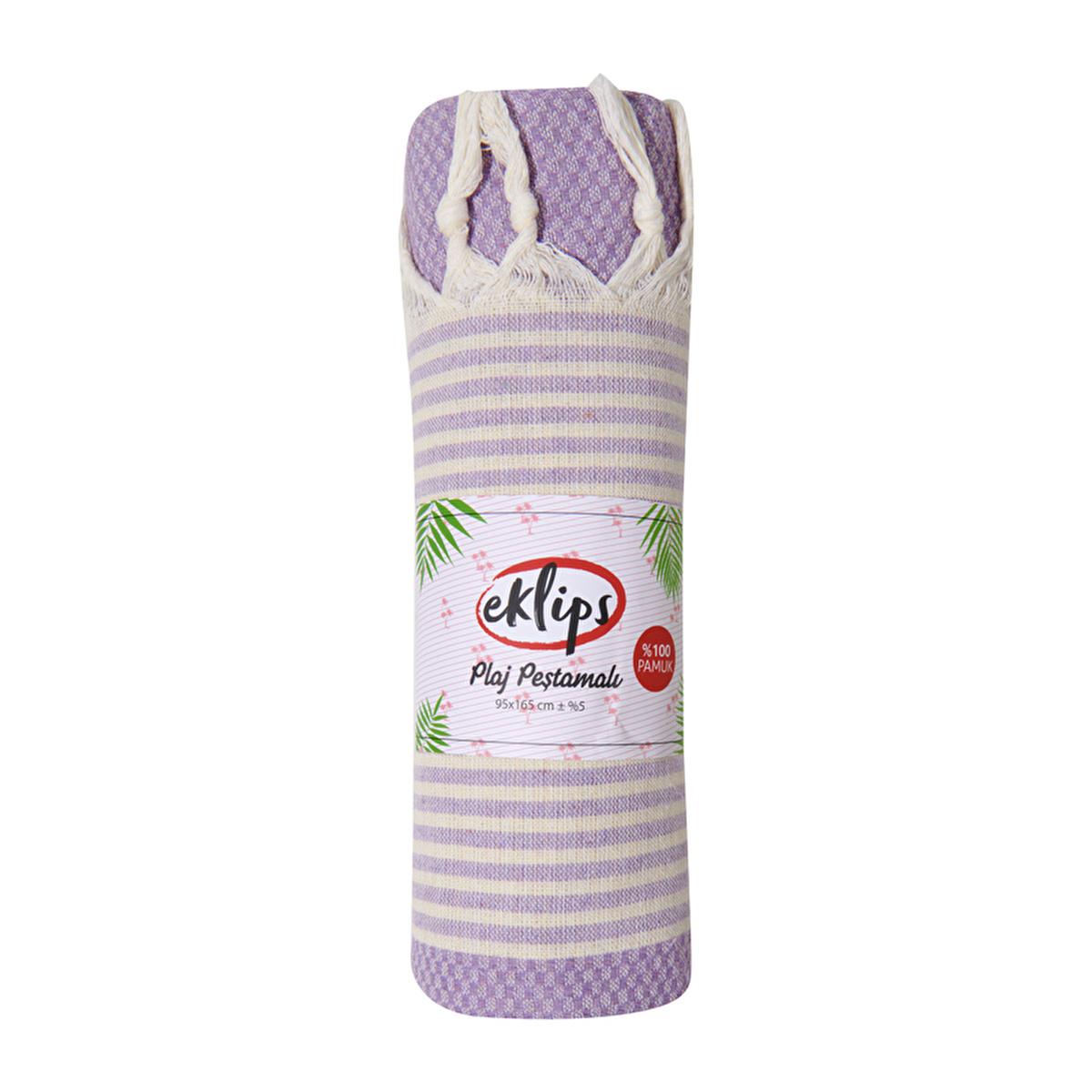 Eklips Lilac Turkish Towel Peshtemal - Lightweight, Absorbent, & Compact Beach, Bath, Spa Travel Towel