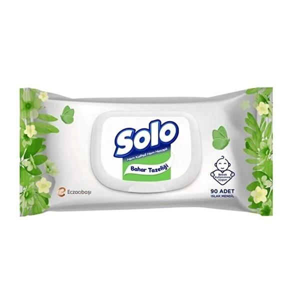 Solo Wet Wipes with Cap - 90 Count - Convenient Hygiene Solution for Home, Office, and On-the-Go