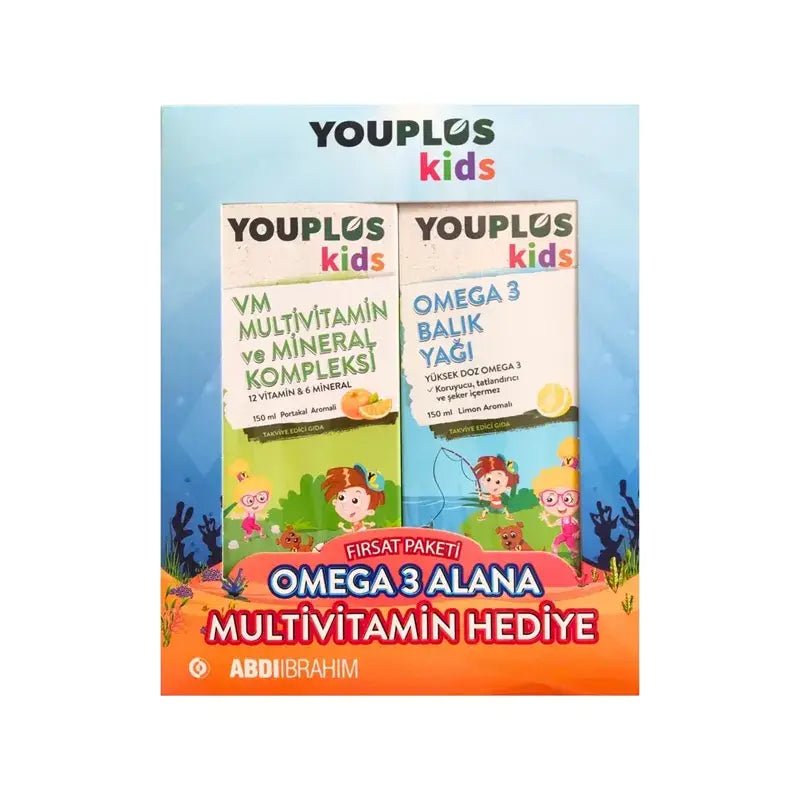 Youplus Kids Omega 3 Fish Oil & Multivitamin Set 2x150ml