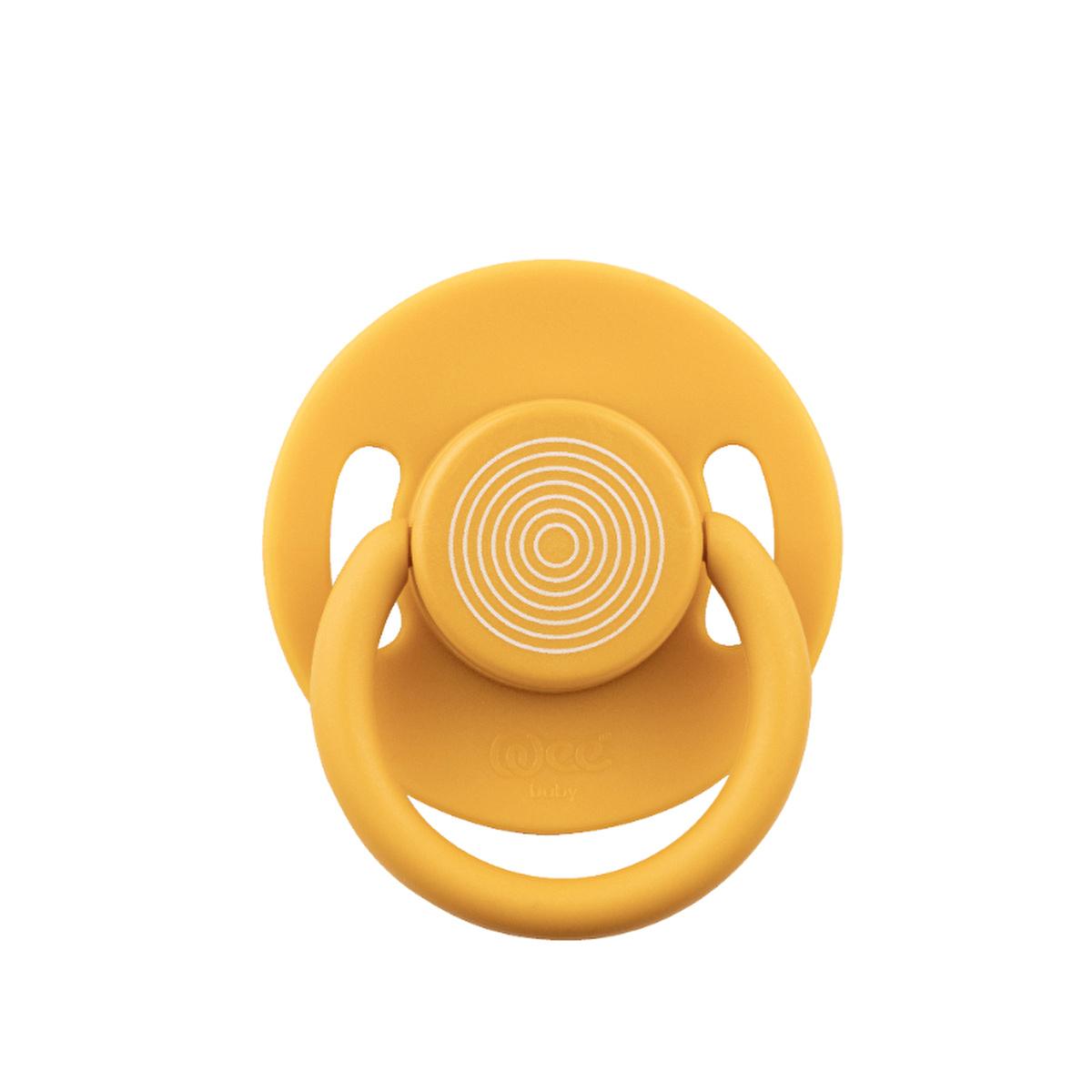 Wee Baby Cool Round-Tip Pacifier No: 1 - Mustard - Orthodontic Silicone Baby Pacifier for Newborns