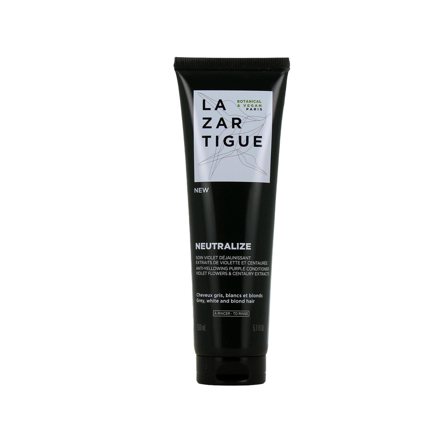 Lazartigue Anti-Yellowing Hair Conditioner: Neutralize Brassiness, Brighten Blonde & Gray Hair - Tone Correcting, Sulfate-Free, 5.07 fl oz