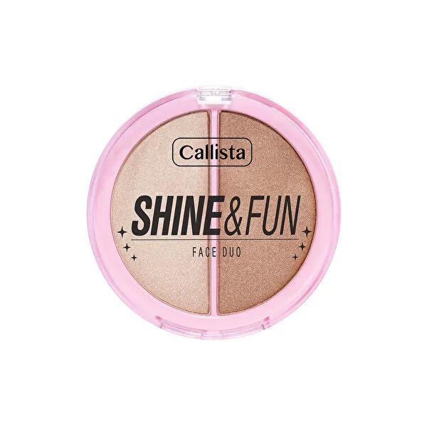 Callista Makeup Palette - Shine & Fun Face Duo Blush & Highlighter for Long-Lasting Glow