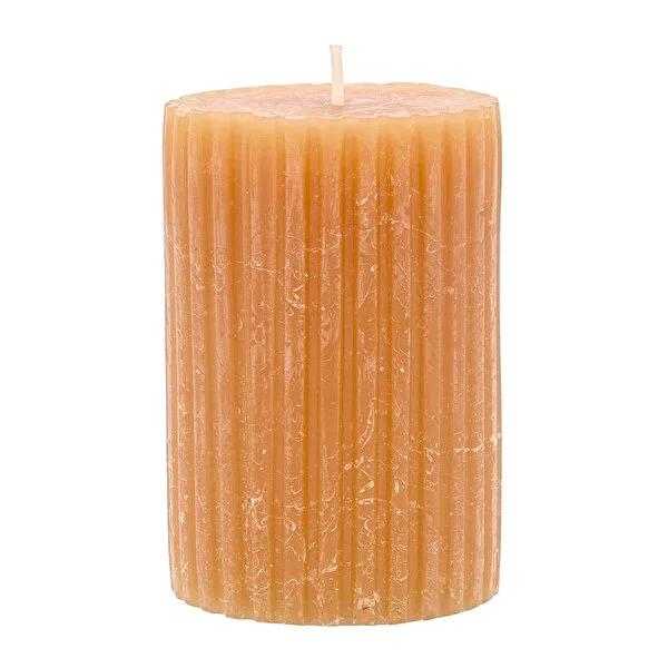 Rubin Licht Rustic Oluklu Mum Bal Candle - Long-Lasting, Artisanal, Decorative - 3.94 x 2.68 inches