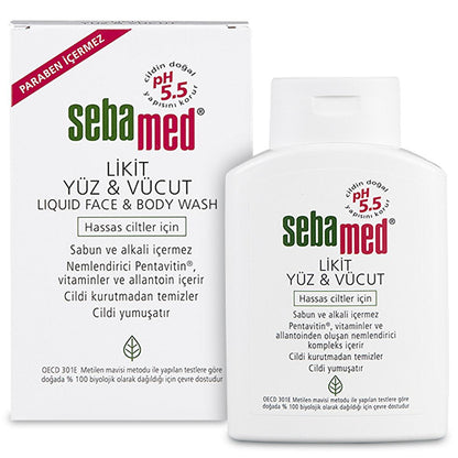 Sebamed Liquid Face and Body Cleanser - Gentle pH 5.5 Skincare for Sensitive Skin, Moisturizing & Vitamin-Enriched
