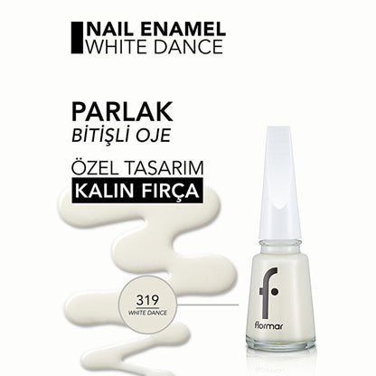 Flormar Nail Enamel Intensive Pigmented Polish 319 White Dance | Premium Quality