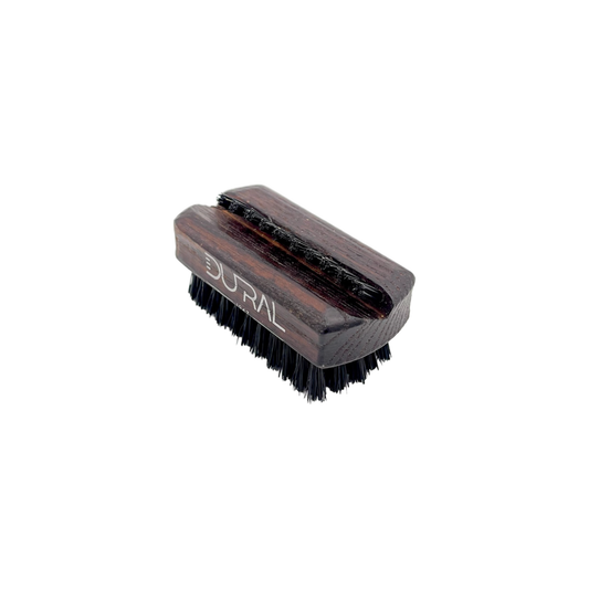 Dural Thermo ash wood travel size nail brush with black natural bristles 95 mm