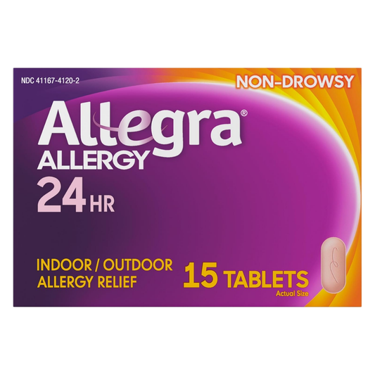 Allegra Allergy 24HR Tablets Fexofenadine 180mg (15ct)