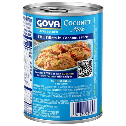 Leche de Coco GOYA  sin Endulzar para Cocinar y Hornear| 13.5 fl oz