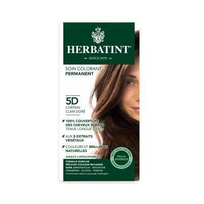 Herbatint Light Golden Chestnut Hair Dye 5D - Natural, Ammonia & Paraben Free Color to Cover Gray for Sensitive Scalp