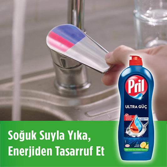 Pril Powerful Dishwashing Liquid - 5+ Effect Formula, Lemon Scented, Effective Grease Remover