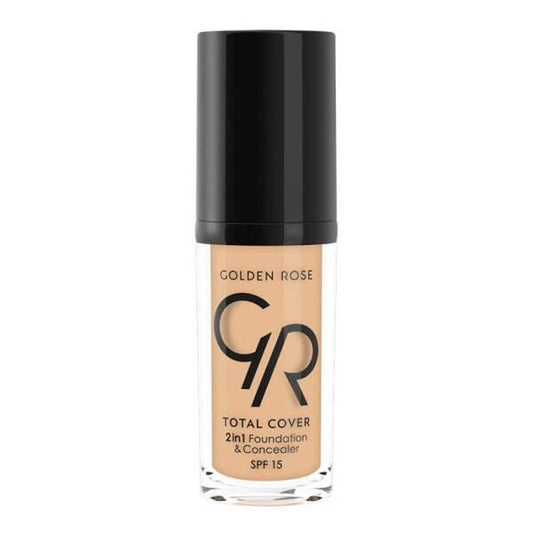 Golden Rose Cosmetics 2 in 1 Foundation Concealer - High Coverage, Oil-Free, SPF 15 Protection
