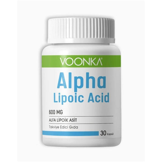 Voonka Alpha Lipoic Acid 600 mg Dietary Supplement for Antioxidant Support & Energy Production - 30 Capsules