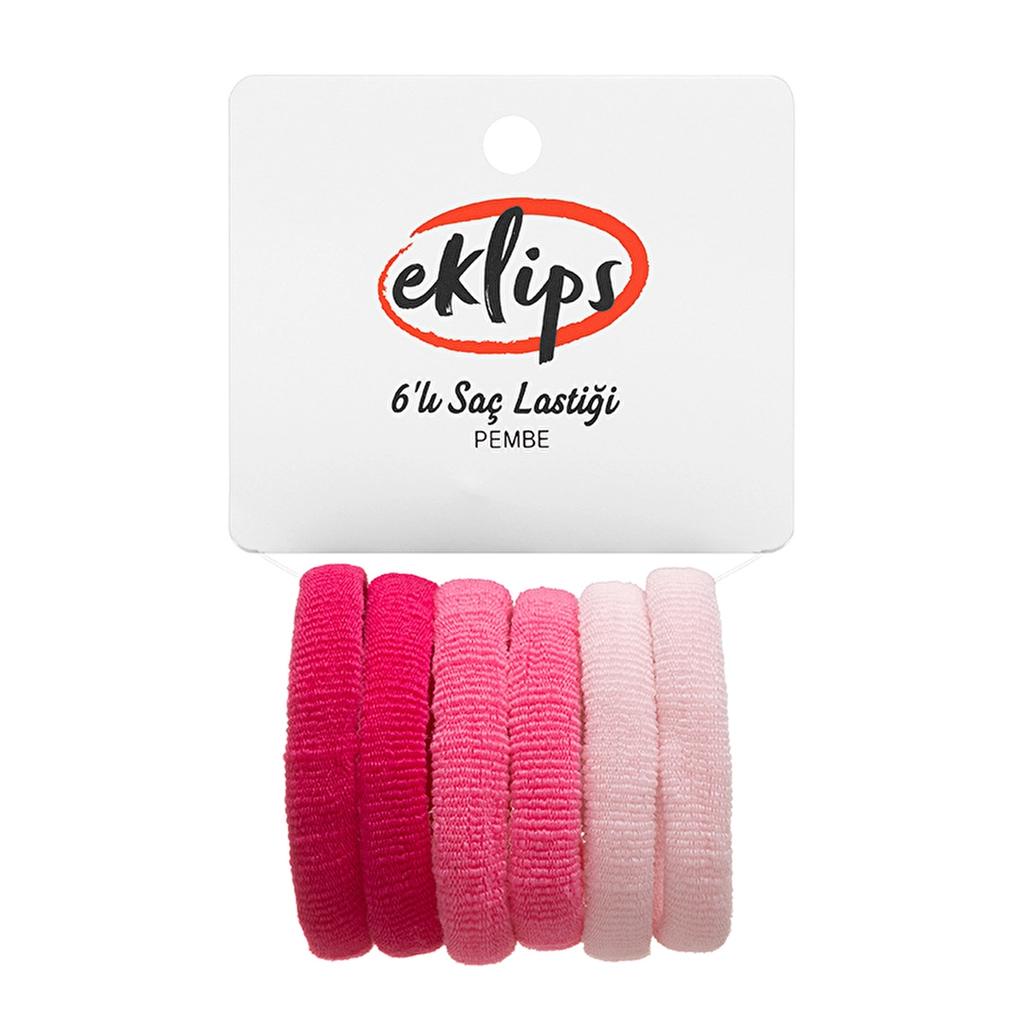 Eklips Pink Hair Ties Gentle Hold Hair Elastics 6-Pack