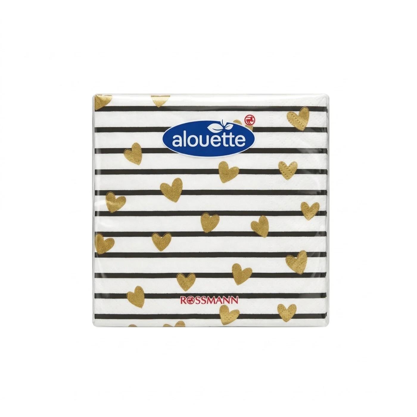 Alouette Gold Heart Spring Cocktail Napkins 20 Count