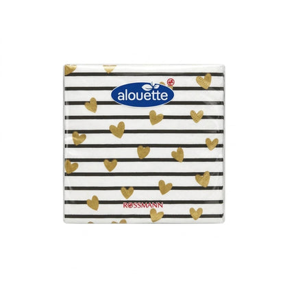 Alouette Gold Heart Spring Cocktail Napkins 20 Count