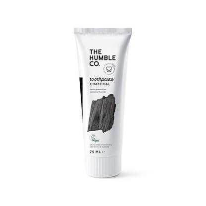 Humble Brush Charcoal Toothpaste 75ml - Natural Whitening, Vegan & Gluten-Free Oral Care