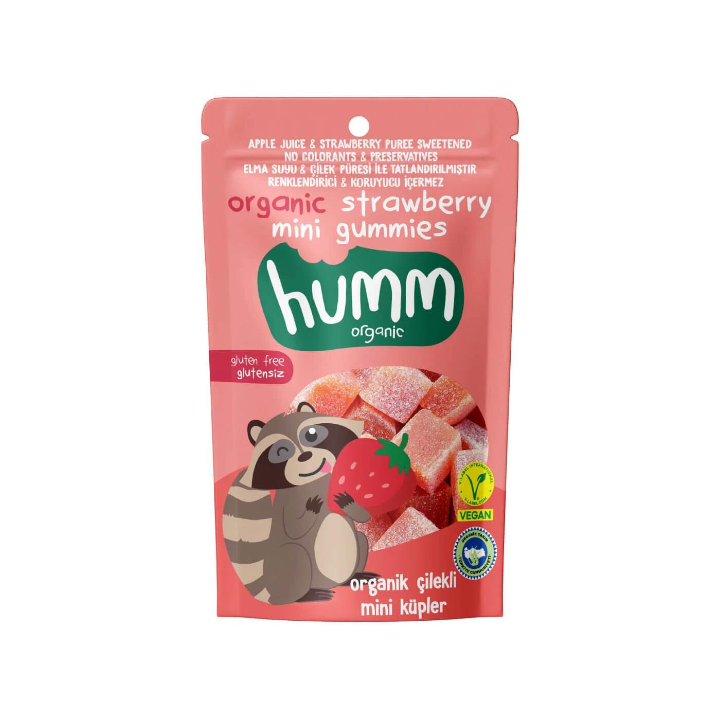 Humm Organic Gluten-Free Strawberry Mini Cubes Snack 30g