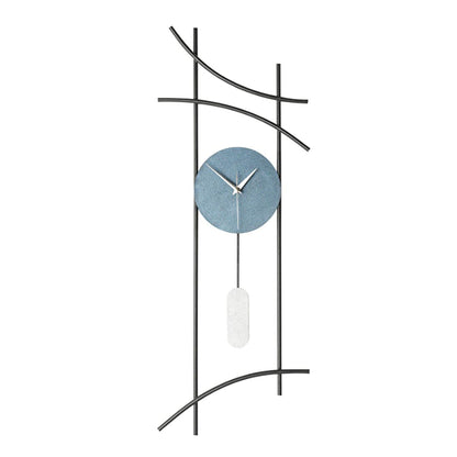 Muyika Ken: Large Metal Wall Clock - 29.5" Silent Modern Decorative Clock for Living Room, Bedroom - Hand Painted Accents