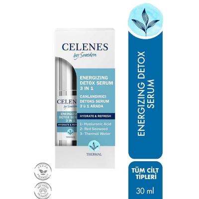 Celenes Detox Serum with Hyaluronic Acid, Red Seaweed - 1.01 fl oz, Sensitive Skin Friendly