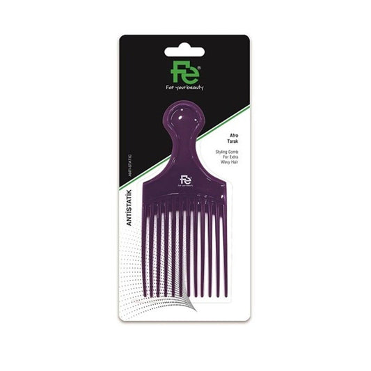 Fe Afro Antistatic Comb - Yellow Afro Hair Detangling Tool for Frizz Reduction