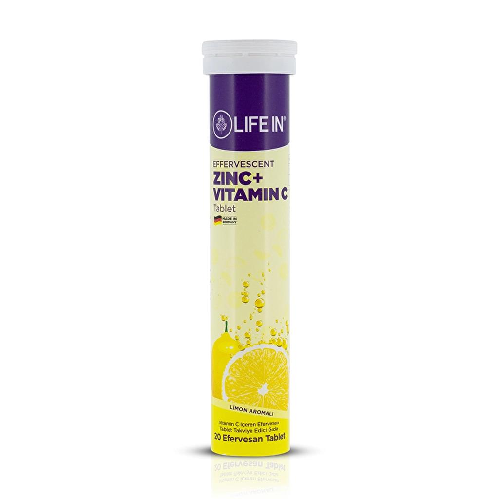 Life In Zinc & Vitamin C Effervescent Supplement 20 Tablets