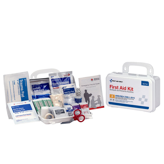 First Aid Kit (10-Person Capacity) with Manual, 1 Dispenser Box