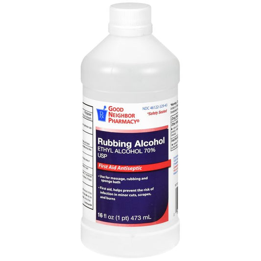 GNP 70% Ethyl Rubbing Alcohol USP First Aid Antiseptic & Topical Antimicrobial 16 fl oz