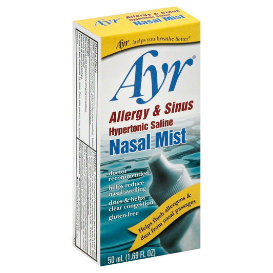 Ayr Saline Nasal Mist, Allergy & Sinus Relief, Drug-Free Nasal Spray, 50 mL (1.7 fl oz)