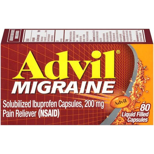 Advil Migraine Pain Reliever 200 Mg Liquid- Filled Capsules 80 Ct