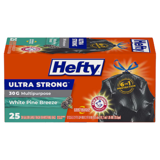 Hefty Ultra Strong White Pine Breeze Trash Bags 30 Gallon (35ct)