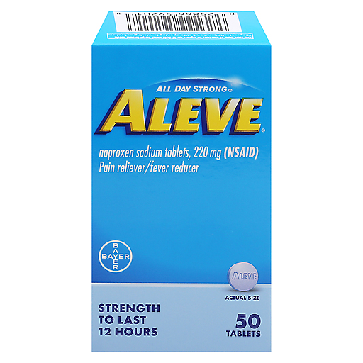 Aleve Pain Reliever & Fever Reducer, 220mg Naproxen Sodium, 50 Count Tablets