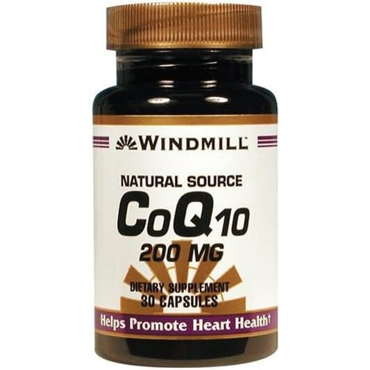 Windmill® Natural Source CoQ10 200 mg – Cardiovascular &amp; Energy Support (Capsules)