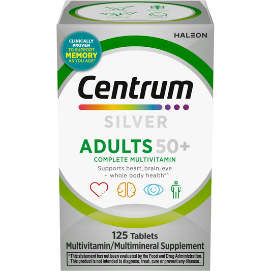Centrum® Silver® Multivitamin for Adults 50 Plus – 125 Tablets