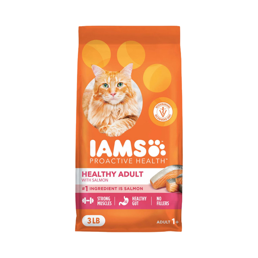 IAMS Proactive Health Healthy Adult Dry Cat Food with Salmon (3lb)